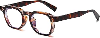 JOVAKIT Thick Round Blue Light Glasses for Women Men Fashion Retro 90s Octagon Round Computer Eyeglasses Anti Eyestrain