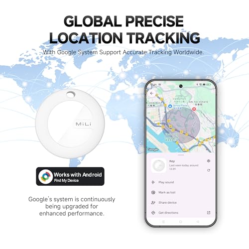 Image of MiTag Bluetooth Tracker for Android, Google Certified Key Finder /Luggage Tracker /Item Locator, Smart Tracking Tag Compatible with Google Find My Device App, White