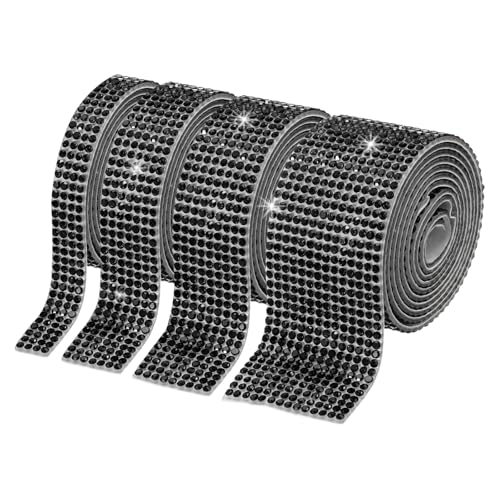 Ruban de strass noir autocollant PATIKIL 4 rouleaux pour loisirs créatifs