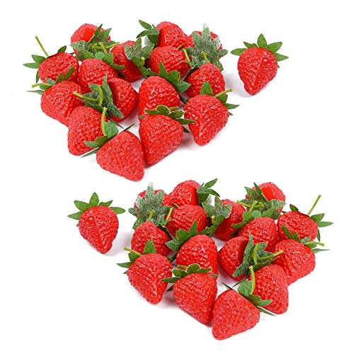 RAYNAG Künstliche Erdbeeren, lebensecht, kleine Erdbeeren Cover