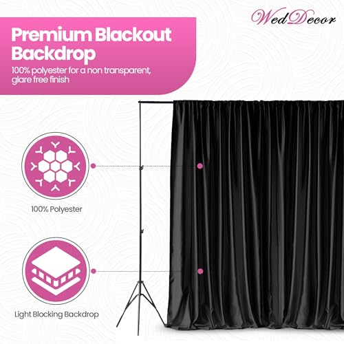 Panneau en polyester extensible rideau noir 3x3m anti-plis