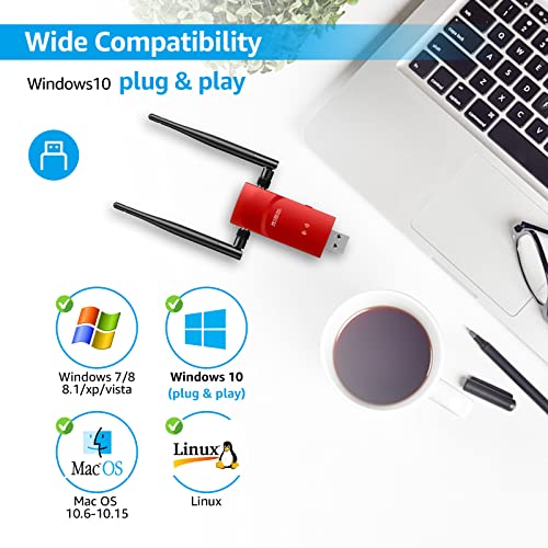L-Link Usb Wifi Adapter Ac1300Mbps 3.0 Fast Connection For Desktop Pc And Laptop With 2.4Ghz, 5Ghz High Gain Dual Band 5Dbi Antenna, Wifi Dongle Supports Windows 10/8/8.1/7/Vista/Xp/Mac Os/ Linux #TOP3