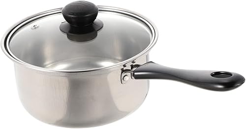 Miniatura 2 de DECHOUS 3 juegos de ollas de acero inoxidable para saltear sartenes con tapa, olla de sopa de metal antiadherente, sartén para leche, mini olla de