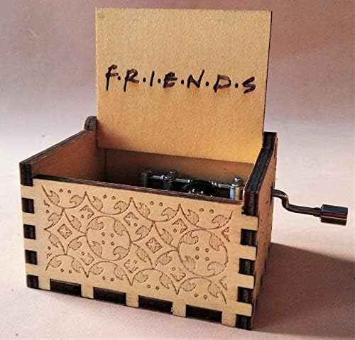 EITHEO Wooden Music Box Antique Carved Hand Crank Theme Music (Friends)