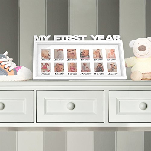Image of Lavish Home 80-COLL-5 Baby Picture Frame, White
