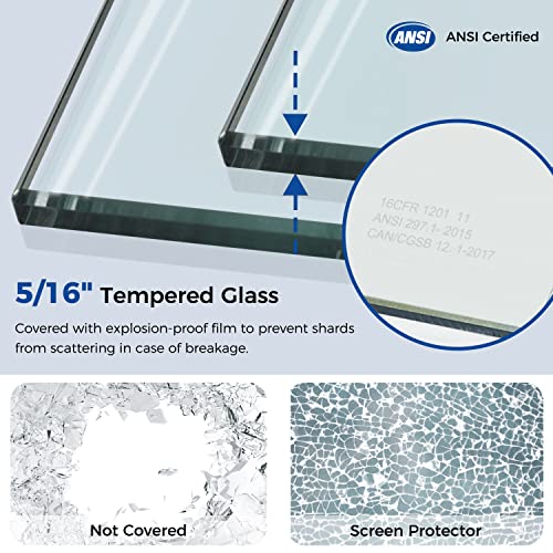 Delavin 56-60" W X 75" H Frameless Sliding Shower Door, Frameless Shower Door, Glass Shower Door With 5/16" (8Mm) Clear Sgcc Tempered Glass, Explosion-Proof Film, Stainless Steel Hardware, Matte Black #TOP6