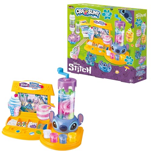 Lexibook, Disney Stitch, Estudio de Creación de Slime, Blanco Rosa Azul Amarillo, CRSLIM51D