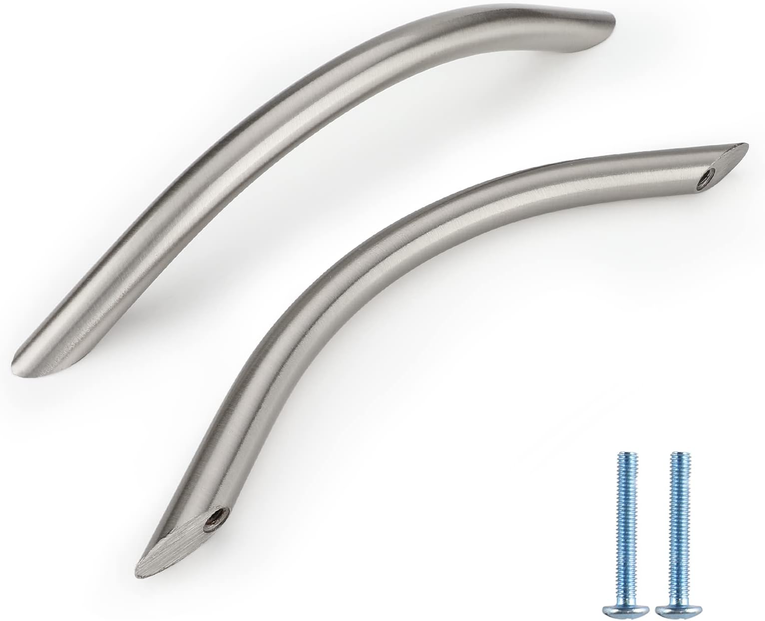 25 Pack Cabinet Pulls 5 Inch Brushed Nickel Arch Kitchen Cabinet Handles Solid Cabinet Hardware for Kitchen and Bathroom Cabinets, 5 Inch Hole Center