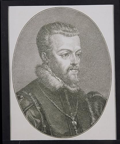 Poster Roi Philippe II d'Espagne Tiziano Vecelli tableau décoration murale 50x70