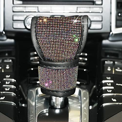 YAKEFLY Bling Bling Auto Gear Shift Knob Cover,Car Shifter Covers Auto Interior Accessories,Car Knob Gear Stick Protector,Universal Vehicle Decoration Accessories (Colorful)