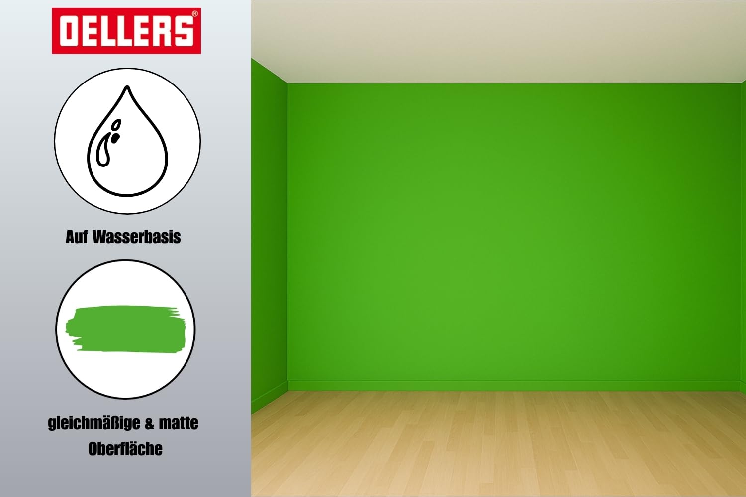 OELLERS Creative Greenscreen, colore verde Chroma, 1 litro, per studio e pareti, per riprese in studio, produzioni video e sessioni fotografiche