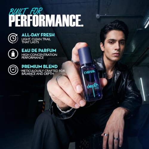 Image of EMBARK Depth Fuel Long Lasting Perfume for Men | 20ml Eau De Parfum | Citrus Aromatic Premium Fragrance | Gift for Men