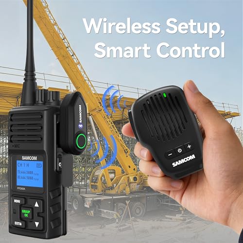 Image of SAMCOM Wireless Bluetooth Walkie Talkie Mic with 2 Pin Dongle | Cordless,10-Hour Battery, IP67-rated Waterproof, Clear Sound, Solid Build, Hands-free,Easy Pairing for FPCN30A FPCN10A Radios