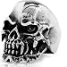 Elove Jewelry Gothic Skull Stainless Steel Men's Biker Ring, Silver Black