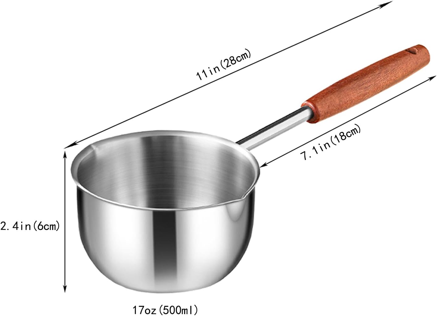 0.4 QT Chocolate melting pot, small pan, sauce pan,stainless steel