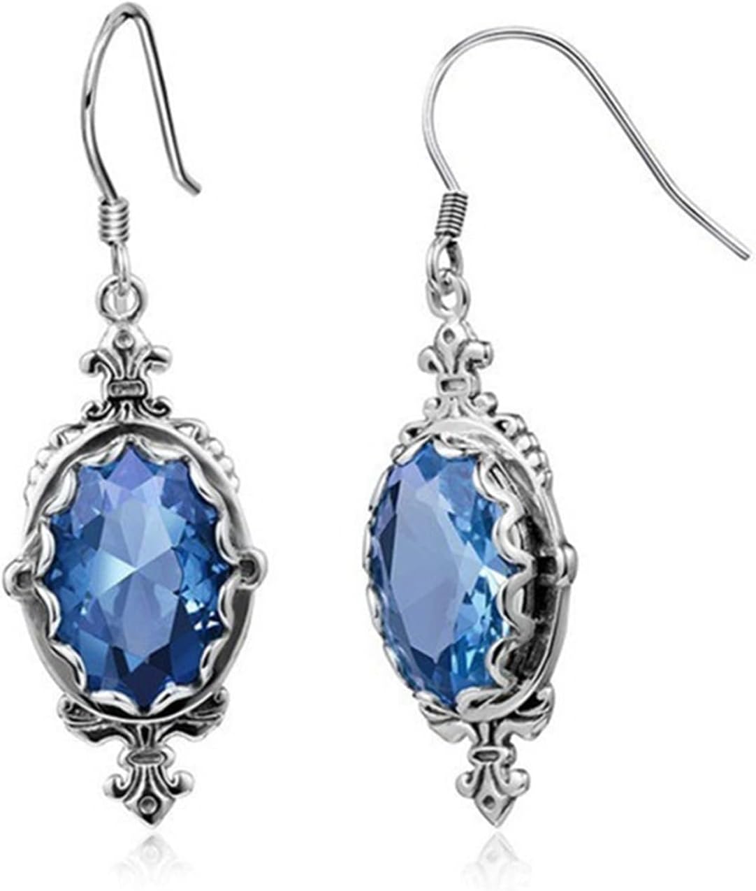 coadipress Vintage Crystal Teardrop Earrings for Women Fashion Bohemian Retro Colorful Natural Gemstone Drop Dangle Earrings Sparkly Jewelry Gift