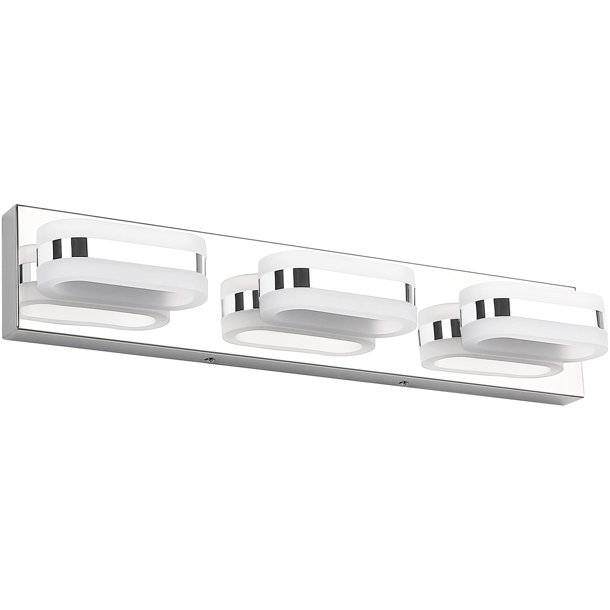 SOLFART Modern Dimmable LED 3 Lights Gloss Chrome Vanity