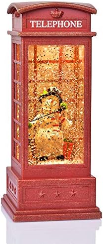 Lvydec Lighted Snow Globe Christmas Lantern - Musical Glittering Water Globe Lantern Decoration with a Snowman for Christmas Home Tabletop Centerpiece