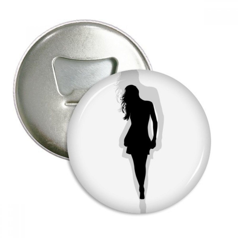 Ouvre-bouteille aimanté avec badge Hot Walk Belle Femme, lot de 3 pièces argentées pour cuisine