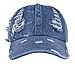 TSSGBL Fashion Cute Distressed Denim Cotton Baseball Cap Urban Ripped Dad Hat Adjustable Low Profile Worn Look Headwear Jean Ball Caps for Women Men Navy Blue