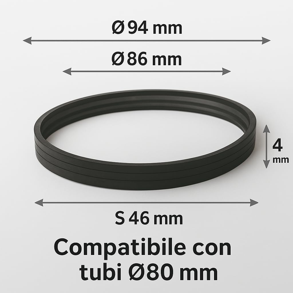 Guarnizioni in Silicone Ø80 mm Set da 10 Pezzi Resistenti 250°C per Stufe a Pellet Legna Caminetti