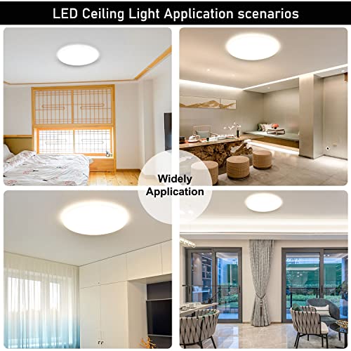 4 Pack 2880Lm Flush Mount Led Ceiling Light Fixture Color Change 3 In1 (3000K/4000K/6000K)Thin Rimless Ceiling Lighting Surface Mount 120V Mosquito Waterproof For Kitchen Bedroom Utility Closet Room #TOP6