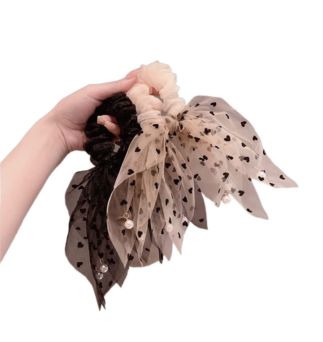 Gumka Do Włosów 2 Szt. Pierścień Do Włosów Streamer Head Rope Female Love Beads Tassel Opaska Z Kokardą Wiązaną Elastyczna Ozdoba Włosóws