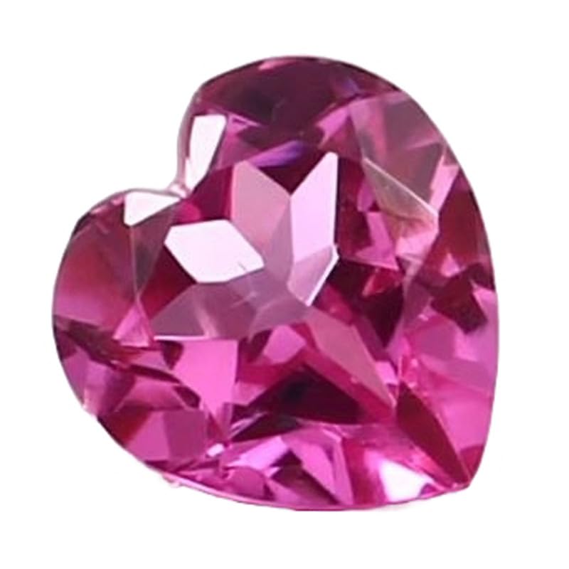 Saphir rose en cœur pour bague de fiançailles, idée cadeau romantique en pierre précieuse naturelle