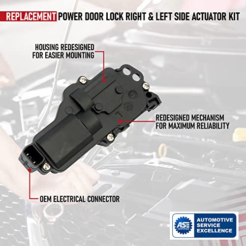 Power Door Lock Actuator, Right And Left Side Compatible With Ford, Mercury, Mazda, Lincoln Vehicles - F150, F250, F350, Excursion, Expedition, Mustang - Replaces 6L3Z25218A42Aa, 6L3Z25218A43Aa #TOP3