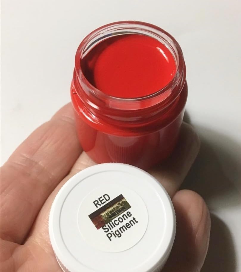 Morezmore M00367-oz 1 oz Silicone Pigment RED Color Concentrated Color for Silicone Rubber for Stop Motion Puppets