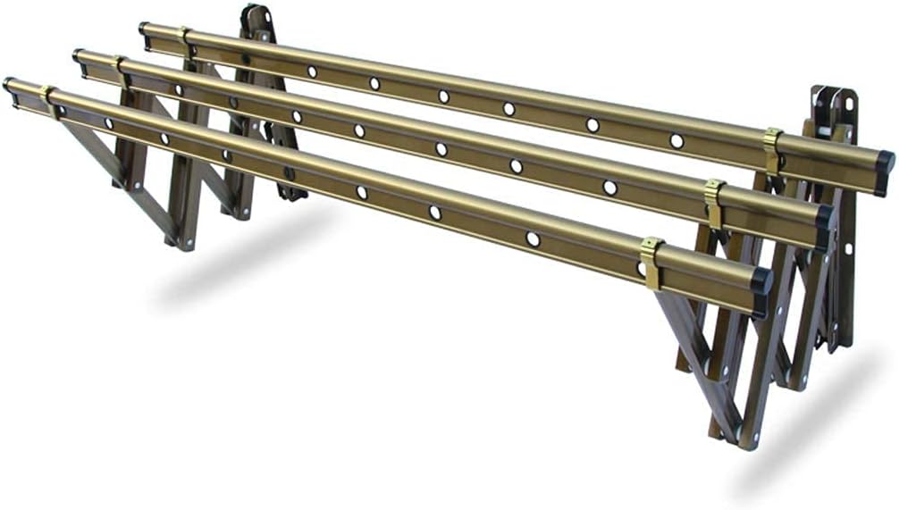 Extendable Foldable Clothes Drying Rack Wall Mounted Dryer Towel Rail Space Saving Bathroom Balcony Backyard/3 Rails