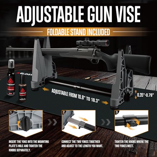 GLORYFIRE Deluxe Universal Gun Cleaning Kit - Highly Effective Cleaning Solutions for Hunting and Shooting - Compact (Brown) - Thumbnail 3