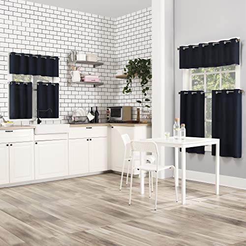 No. 918 Montego Grommet Textured Kitchen Curtain Valance, 56