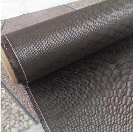 3K 240g Football Pattern Carbon Fiber Fabric, Honeycomb Jacquard Hexagonal Carbon Fiber Cloth for Car Exterior Decoration (Blue, 1m x 1m)