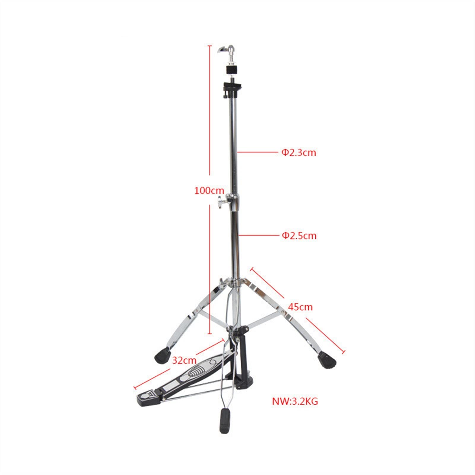 FLFL Beckenständer Boom Trommel Hi-Hat-Stand-Hänge-Hänge-Cymbal-Stand-Musikinstrument-Accessoires Single Hammer Straight Cymbal Stand
