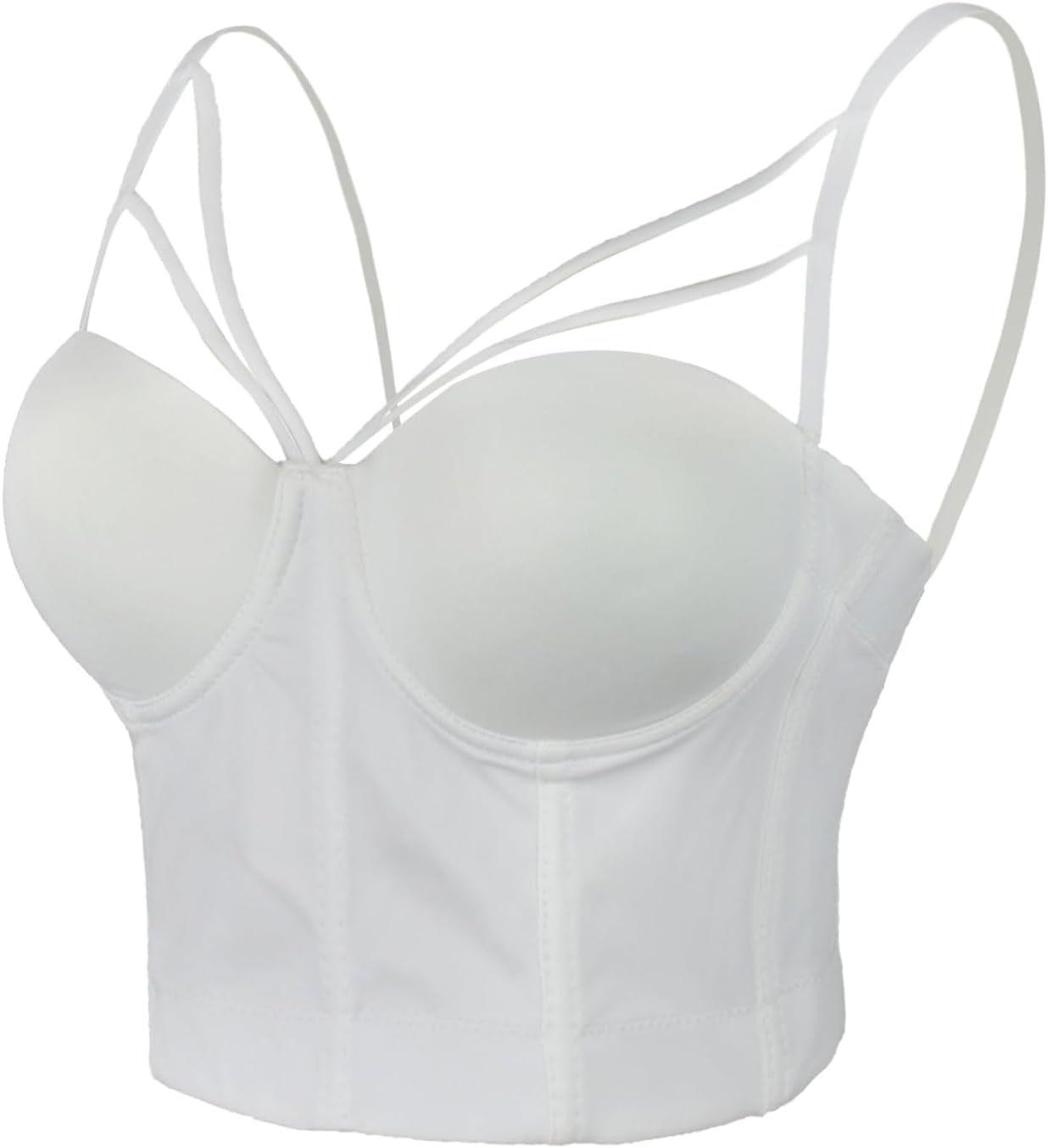 ELLACCI Women's Sexy Cut Cross Strappy Gothic Bustier Tops Caged Cropped Top Black