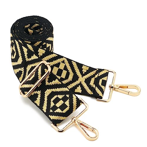 Image of Wide Shoulder Strap Adjustable Replacement Belt Guitar Style Crossbody Bag Handbag Strap Multicolor Canvas Straps(Wide:2in)(Color9)