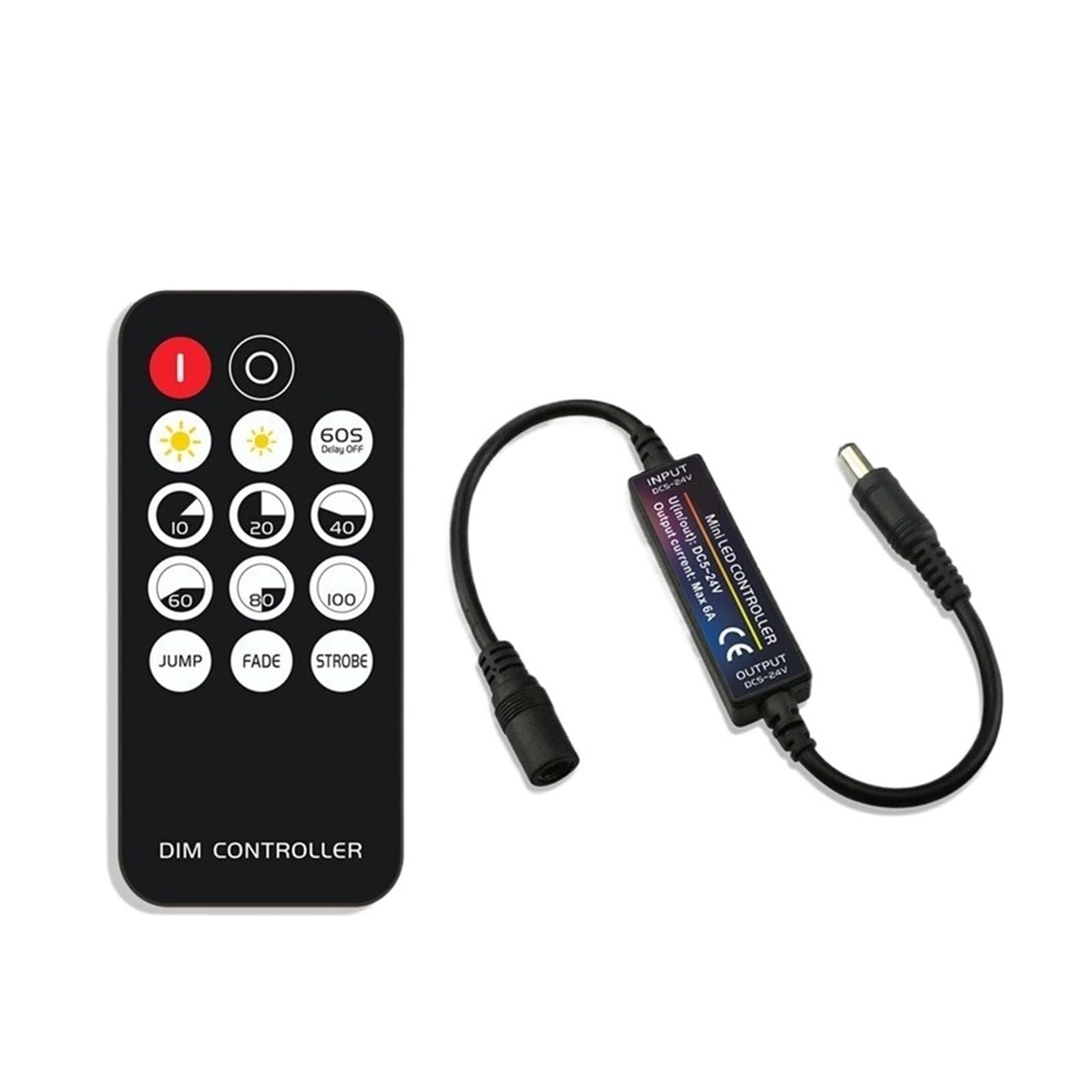 Mini tira de luz LED con un solo color/temperatura de color/colorido RGB RGBW RGB+CCT controlador DC5-24V(RGBW Controller)
