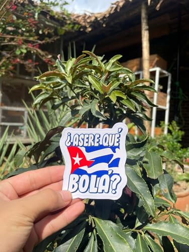 Image of Asere Que Bola Cuban Saying Cuba Flag Vinyl Stickers 3 Inches, Pack of 3