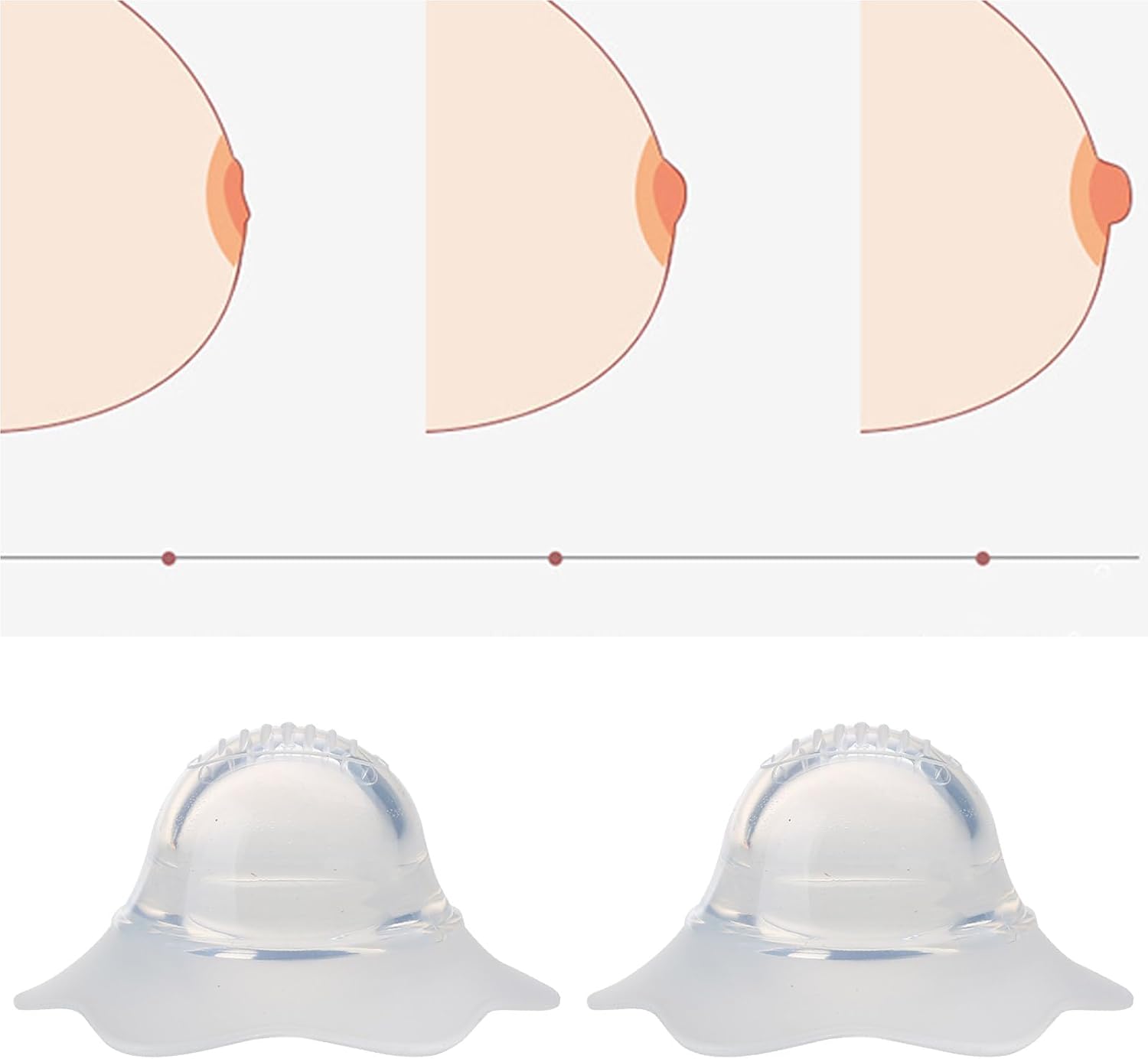 2Pcs for Silver Silicone Nipple Corrector Petal-Shaped Extractor Suction De Silicone