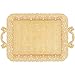 Alisveristime Turkish Ottoman Authentic Floral Design Zamak Serving Tray for Coffee & Tea (16.50 in x 11 in) (Gold)