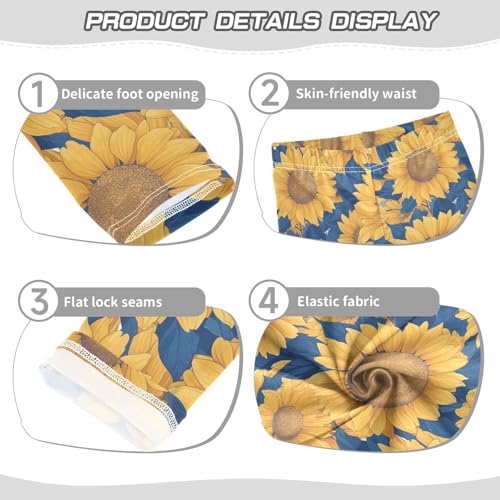 KLL Sunflower Pattern Toddler Girl Active Leggings Stretchy High Waisted Leg Yoga Pants Gym3