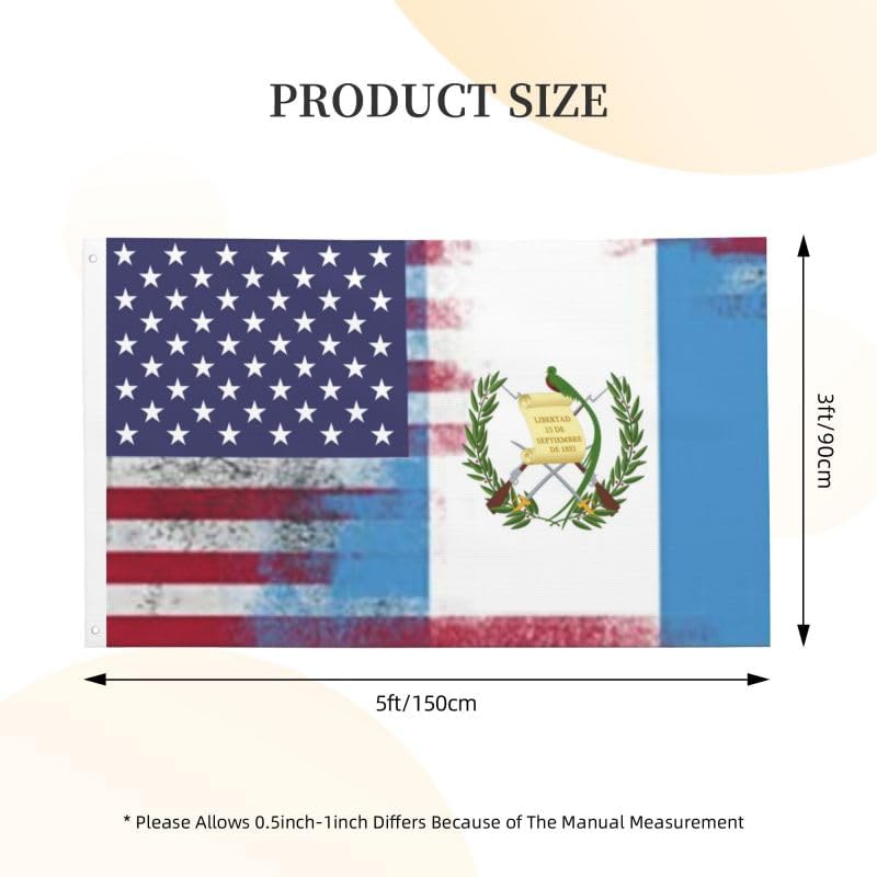 USA Guatemala FLAG 3x5 Double-sided printing-US Polyester Flag-Vivid Color and UV Fade Resistant-Canvas Header