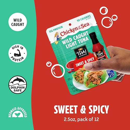 Image of Chicken of the Sea Wild Caught Light Tuna, 2.5 oz. Packets (Box of 12), Sweet & Spicy Seasoning
