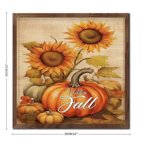 Décoration d'intérieur automnale avec le panneau bois rétro Hello Fall - 3