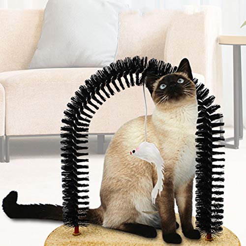 Arc de massage pour chat et brosse de toilettage auto-usage 3 en 1 - 4