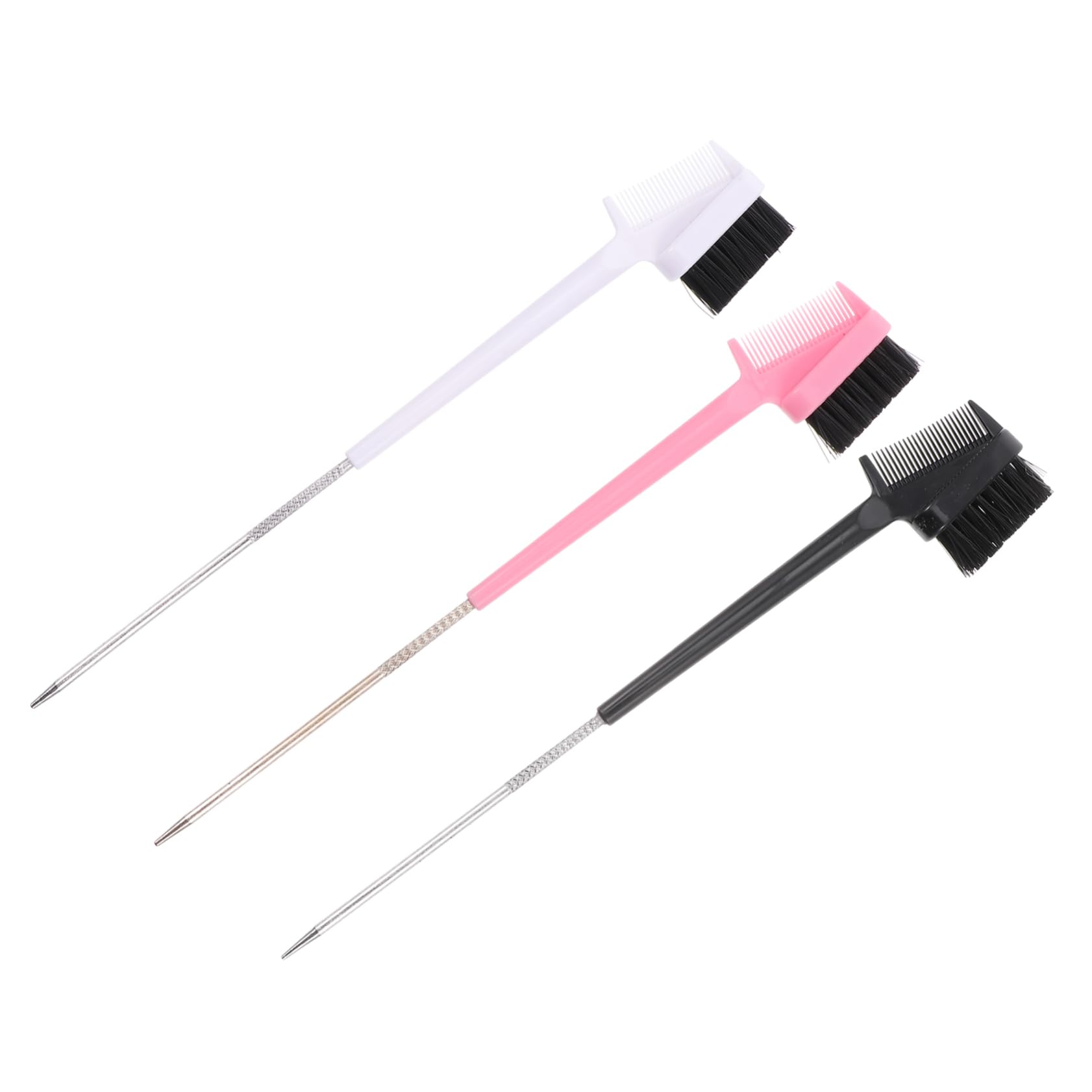 minkissy Brow Comb Mascara Brush Set 3pcs Eyebrow Brush Spoolie Lash Styler for Home