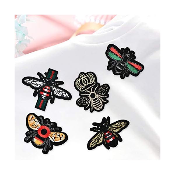 PGMJ 24 Pieces Cute Insect Patches Applique Sew Iron on Embroidered Sewing Iron on Bees Patches Sewing Patch Bags Jackets Jeans Clothes Caps - Image 5