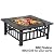 ZENY 32" Outdoor Fire Pit Square Table Metal Firepit Table Backyard Patio Garden Stove Wood Burning Fireplace w/ Waterproof Cover, Spark Screen and Poker
