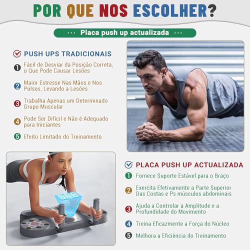 Barra Fixa, Placa Push-up Multifuncional, Treinamento Push-up, Barra Push-up, Equipamento Calistenia